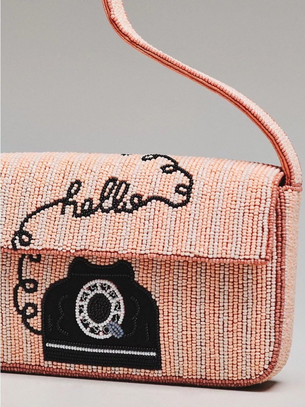 Anthropologie The Fiona Beaded Bag: Call me Shoulder Bag Rotary Phone - Picture 3 of 4